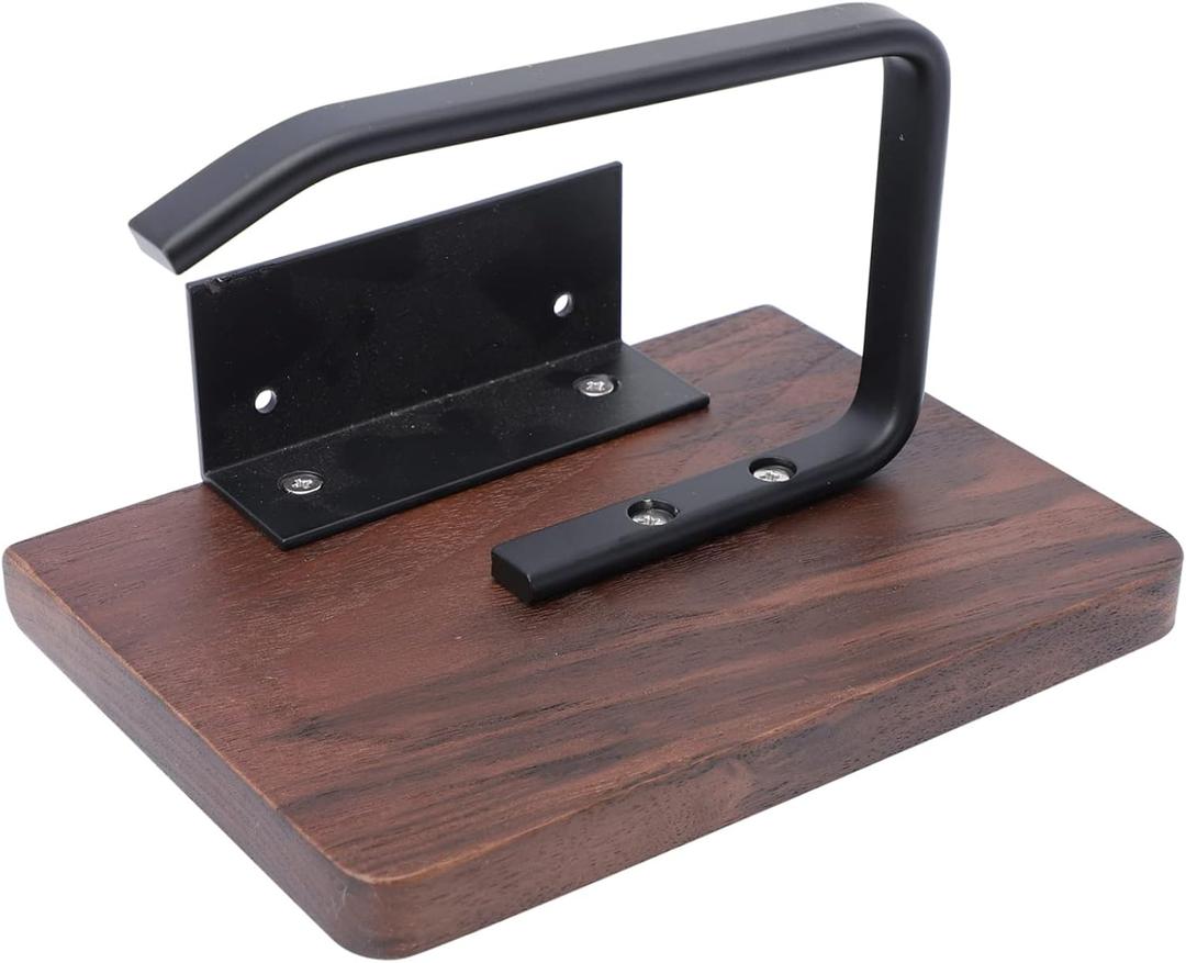 Wall Mounted Tissue Storage Rack Elegant Walnut Paper Towel Holder for Bathroom Kitchen Nail Installation and Design Organizer (Brown)