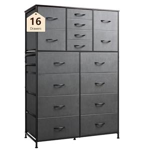 WLIVE 16 Drawers Dresser, Large Dresser for Bedroom, Closet, Hallway, Storage Organizer Unit, Large Dressers & Chests of Drawers with Fabric Bins, Dark Grey