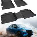All Weather Rubber Floor Mats for Nissan Versa 2020 2021 2022 2023 2024 2025 S/SR/SV (Automatic Transmission Only), Custom Fit for Front Rear Row Liners, Heavy Duty Durable TPE Black Car Accessories