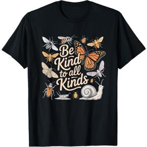 Vintage Be-Kind To All Kinds Bugs Entomology Entomologist T-Shirt, S