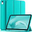 Akkerds Compatible with iPad (A16) 11th Generation Case 11 Inch 2025, for iPad 10th Generation Case 10.9 Inch 2022 with Pencil Holder, Slim Trifold Stand Protective Cover with Soft TPU Back, Teal