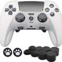 Controller Silicone Cover and Stick Caps for PS5 DualSense Edge Wireless Controller,Anti-Slip Protector Skin and 10 Thumb Grip Caps Accessories for Playstation5 Edge Controller (White)