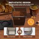 Conical Burr Coffee Grinder Electric, Espresso Coffee Bean Grinder for Home Use Adjustable 48 Grind Settings, 35s Precision Timer, Stainless Steel, Anti-Static for Pour Over/Drip/French Press