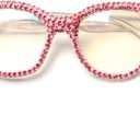 ICARA Oversized Christmas Bling Rhinestone Reading Glasses for Women Christmas Party Ladies Readers (Pink)