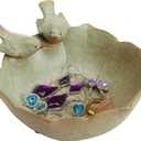 MyGift Decorative 2 Birds Garden Design Ceramic Green Serving Bowl/Jewelry Tray/Candy & Nut Dish