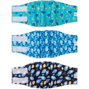 CuteBone Belly Band for Dogs Male Reusable Diapers Washable Wrap DM36M (M(14"-17"))