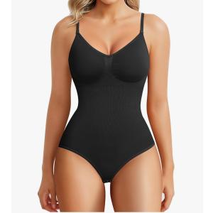 BRABIC Womens' Seamless Sleeveless V-Neck Bodysuit Shapewear Tummy Control XS