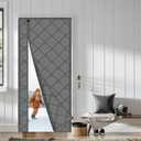 WochiTV Magnetic Thermal Insulated Door Curtain Fits Door Size 38" x 83", Waterproof Cloth, Polyester Fiber Filling, Weatherproof, Windproof, Reduce Noise, Side Opening, Gray