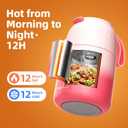 Thermo for Hot Food for Adults Kids | Wide Mouth, 26 oz Insulated Food Jar with Spoon, Leakproof Soup Thermo for School Office Travel, Thermal Steel Lunch Container Easy to Carry (Pink)