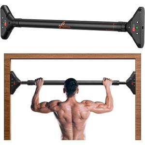 Sportneer Pull Up Bar: Strength Training Chin up Bar without Screws - Adjustable 29.5''-37'' Width Locking Mechanism Pull-up Bar for Doorway - Max Load 440lbs for Home Gym Upper Body Workout, Non-slip