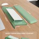 Computer Keyboard Wrist Rest Stand for Desktop, Keyboard Riser Holder with Wrist Pad for Office Desk, Home, School (Green)