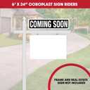 Real Estate Sign Riders | Set of 6 Coroplast (Plastic) Printed Signs with Different Messages for Real Estate | 24x6 Inches (Black)