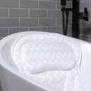 Bath Pillow Bathtub Pillow Back Neck Support Pillow, Spa Cushion for Tub, Relaxing Headrest Bath Pillow, Portable Washable Bathtub Accessories with 3D Air Mesh Thick Soft Bath Pillow (Deluxe)