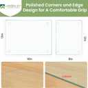 JAMBALAY Tempered Glass Cutting Boards for Kitchen, 12"x16" & 8"x12" Glass Cutting Board Set, Clear Cutting Boards with Non Slip Foot, Heat and Scratch Resistant, Shatterproof