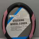 PIC AUTO Steering Wheel Cover, Hot Pink Sparkly Crystal Bling Glitter with Leather, Universal Fit 14.5"-15.5" Car Steering Wheels for Girls & Women, Anti-Slip Wheels Cover for Cars, Trucks, Van, SUVs