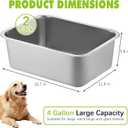 Fhiny 2 PCS Stainless Steel Dog Bowl, 4 Gallon Capacity, Durable Metal Water Dish for Large & Giant Dogs, Indoor & Outdoor Use, Dishwasher Safe