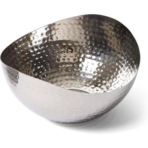 Large Decorative Bowl, Stainless Steel Salad Serving Fruit Bowl, Hammered Centerpiece Bowl (10 Round) Large Decorative Bowl, Stainless Steel Salad Serving Fruit Bowl, Hammered Centerpiece Bowl (10 Round)