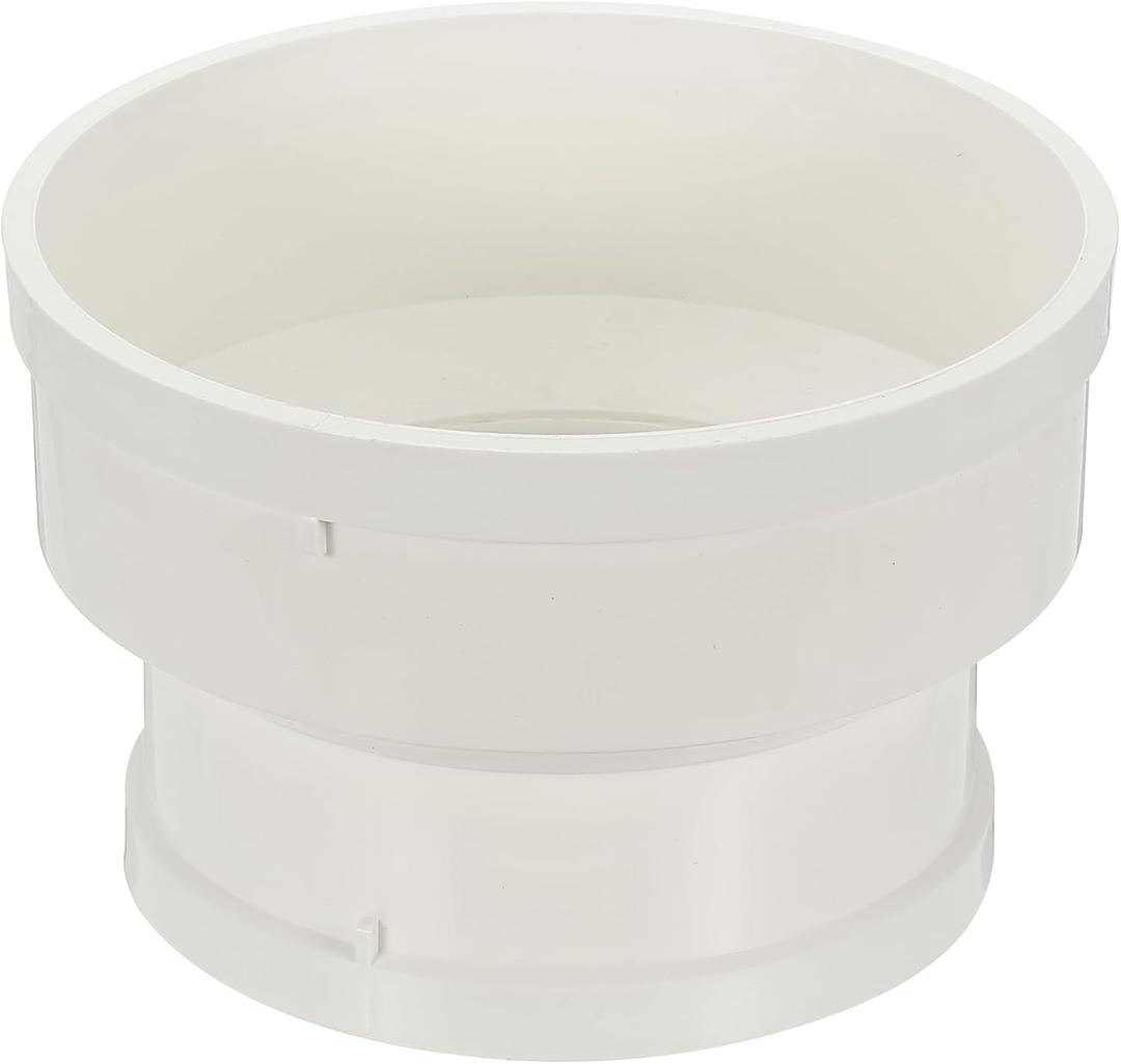 PATIKIL 8" to 6" Duct Reducer, PVC Pipe Increaser Adapter Ducting Airflow Tube Pipe Fitting for DWV (Drain, Waste and Vent) Ventilation Ducting, White