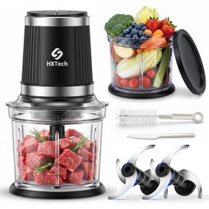 4 Cup Food Processor Set: 2-Speed Electric Food Chopper with 2 Bowls