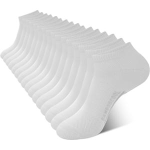BAMBOO COOL Men's Athletic Ankle Socks Cushioned Moisture Wicking, Low Cut Running Mesh Socks Arch Support, 8 Pack (X-Large)