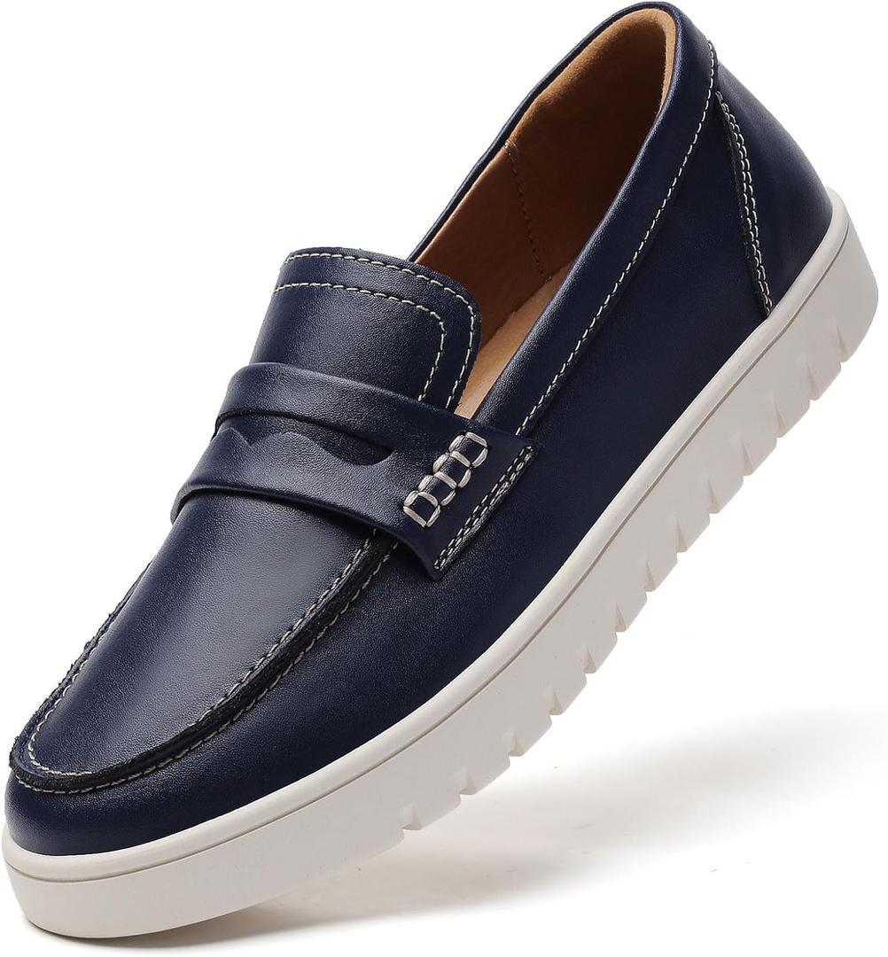 QAE Loafers for Women Penny Loafers Slip On Sneakers Women's Shoes Dressy Casual Comfortable Ladies Fall Shoes (7.5, Blue)