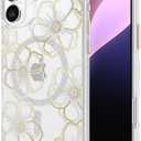 Case-Mate iPhone 16 Plus Case [Compatible with MagSafe] - Sparkly Floral Phone Case with 12ft Drop Protection - Premium Magnetic Cover for iPhone 16 Plus - Floral Gems