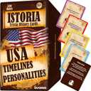 QUOKKA USA History & Personality Board Card Game - Istoria 500 Trivia Cards Double-Sided Deck - Fun Educational Trivia Games for Adults, Friends & Family Night - Ages 15+
