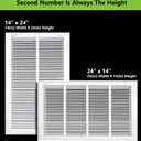 24" X 20" Steel Return Air Filter Grille for 1" Filter - Easy Plastic Tabs for Removable Face/Door - HVAC Duct Cover - Flat Stamped Face -White [Outer Dimensions: 25.75w X 21.75h]