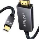 IVANKY 4K Mini DisplayPort to HDMI Cable, 4K@60Hz Thunderbolt 2 to HDMI, Alum Shell & Nylon Braided, High Speed Video & Audio Mini DP to HDMI for MacBook Air/Pro, Surface Pro, Monitor, Projector