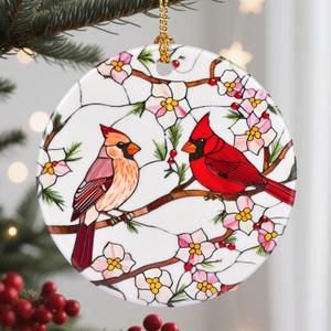 2 x Christmas Ornaments, Cardinal Ornament, Christmas Tree Ornaments, Xmas Decorations, Holiday Decorations, Gifts for Bird Lovers, Cardinal Gift, Holiday Party Gifts, and Xmas Gift Ideas