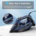 Steam Iron for Clothes 20s Fast Heating, 1700W Iron with 15.21oz Large Water Tank, 3-Way Auto shutoff, Burst Steam, Spray Mist, Anti-Drip, Self-Cleaning, Vertical Ironing for Home, Blue