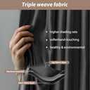 Room Divider Blackout Curtains with Ceiling Mount Tracks Set,Window Curtain for Living Room Bedroom Thermal Insulated W 9  H 7 FT Black Drape&Black Track (108"W x 84"L (Pack of 1))