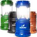 MalloMe Camping Lantern Multicolor Pack of 4 Lanterns for Power Outages, Camping Lights for Tent Hanging, Camp Light Tent Lamp Emergency Battery Powered LED Lantern (Rechargeable Batteries Not Included)