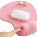 Office Mousepad with Gel Wrist Support - Ergonomic Gaming Desktop Mouse Pad Wrist Rest - Design Gamepad Mat Rubber Base for Laptop Computer -Silicone Non-Slip Special-Textured Surface (01Pink)