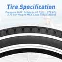 20"/24"/26" x 2.125" Folding Replacement Bike Tires for Beach Cruiser BikeBicycle Tires for Commuter BikesWhite Wall1/2Tires & 1/2 Tubes & 2 Levers