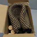 Plant Basket with Stand Indoor Planter Pot Holder Sturdy Jute Rope Modern Woven Basket, Cotton Rope Woven Pot with Bamboo Stand(7.87 Inch,Black and Beige Stripes)