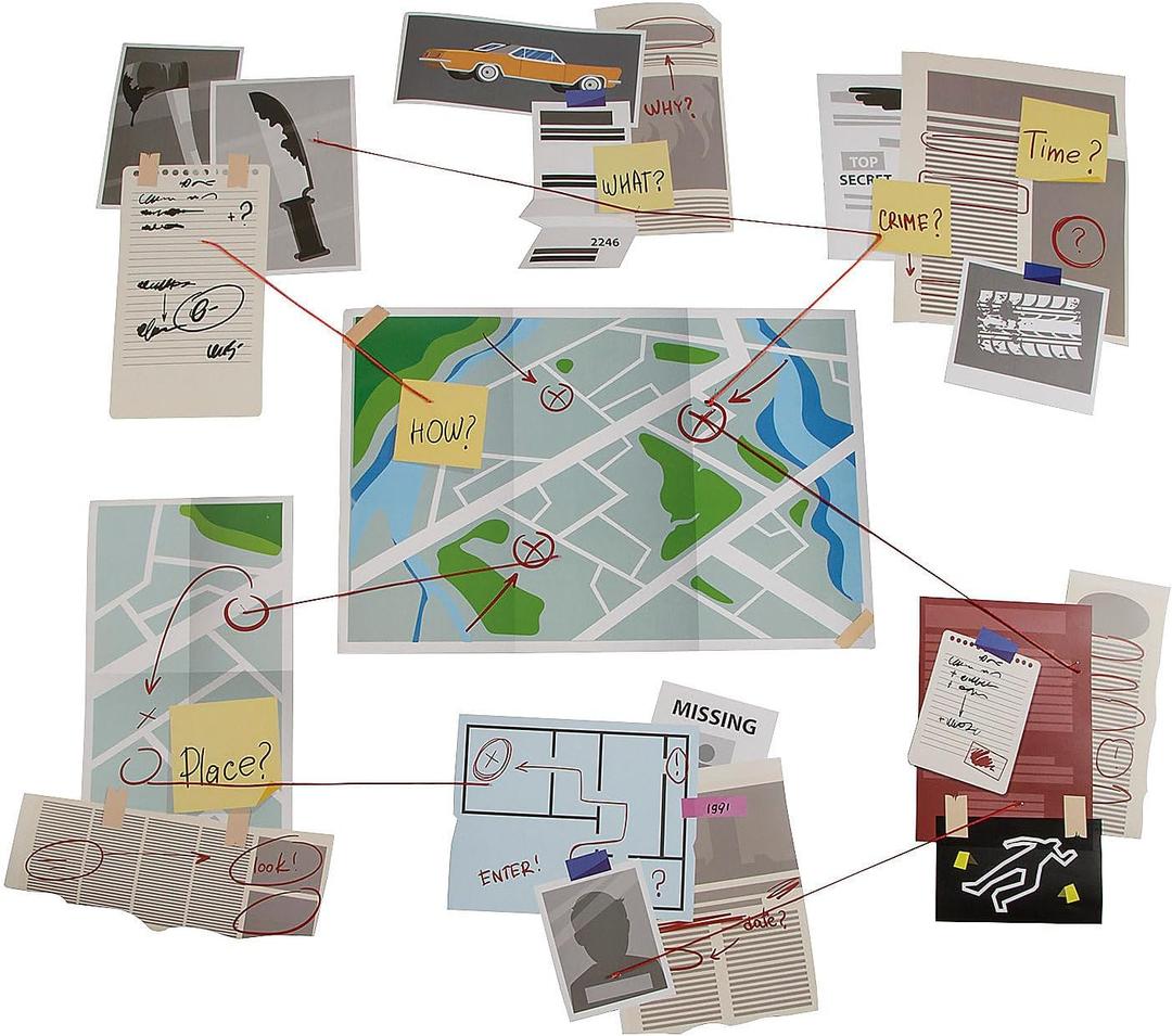 Mystery Detective Party Clue Board Cardstock Wall Cutouts 23" x 16"
