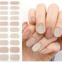 OAUEE Semi Cured Gel Nail Strips | Gel Nail Stickers with UV Light Required | Salon Quality, Easy Application and Removal（Golden Sands）, Set of 2