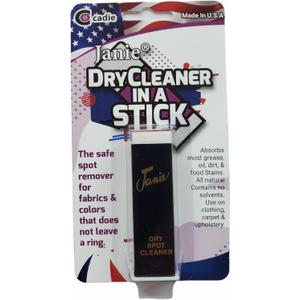 JANIE Dry Cleaner In A Stick, Dry Spot Cleaner, Stain Remover - Absorbs Most Grease, Oil, Dirt, & Food Stains.Use On Clothing, Carpet & Upholstery