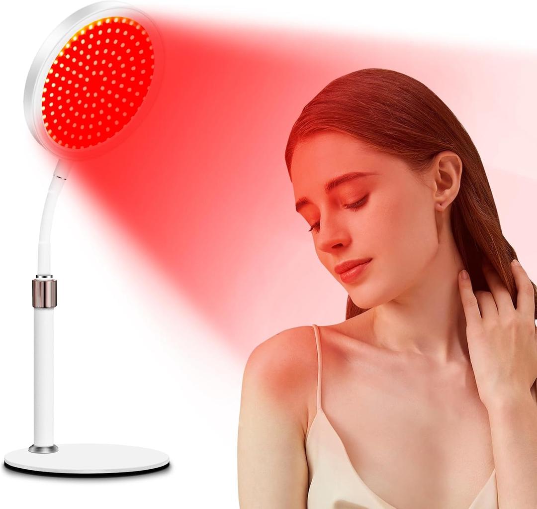 Red Light Therapy Device with Base, 660nm Red Light & 850nm &940nm Near Infrared Light Therapy Lamp with Timer, Red Light Lamp for Body at Home