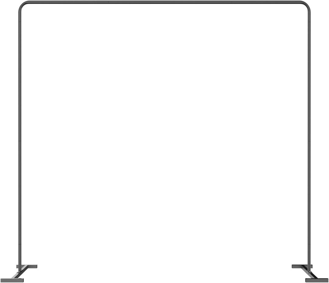 LANGXUN Heavy Duty Metal Square Backdrop Stand Arch for Wedding Birthday Graduation Decorations, Ceremony Reception, Event Party Supplies, Baby Shower Photo Booth Background Supplies (Black)