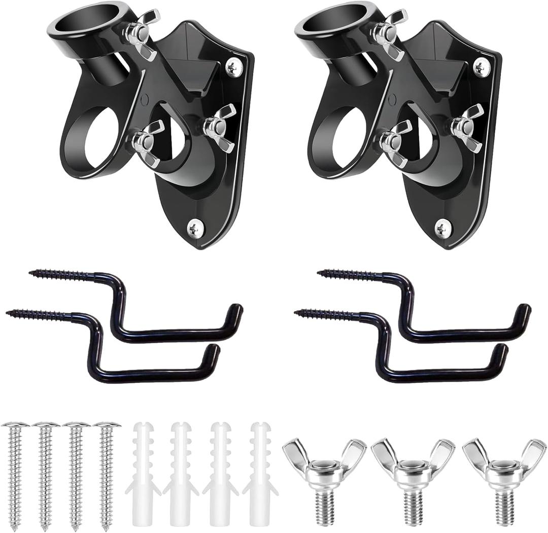 Tree Branch Holders for Deer Hunting, Flag Pole Holder Brackets, Heavy Duty Metal Flag Mount, 1" Inner Diameter, with Stainless Steel Hardware