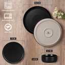 HaWare Stoneware Dinnerware Sets, 18-Piece Plates and Bowls Set for 6, Dishes Set for Home Restaurant, Matte Black