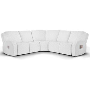 Ruaozz Sectional Sofa Covers Oversized L Shape 5 Seat Recliner Couch Covers - Washable Soft Extra Large Sectional Covers with Pockets (Ivory)