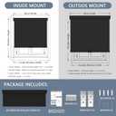 AOSKY Blackout Roller Shades Cordless Blinds for Windows, Free-Stop Shades with Valance, Thermal Insulated Fabric, UV Protection, Natural Woven Blinds for Home and Office (35" W x 64" H, Black)