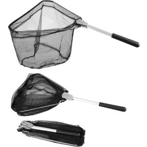 RESTCLOUD Fishing Landing Net with Telescoping Pole Handle, Fishing net Freshwater for Kids Men Women, Extend to 40-63 Inches