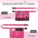 UNCO- Adjustable Gardening Belt, Pink, 7 Pockets, Wear, Cut and Water Resistant, Garden Tool Belt Pouch, Waist Apron with Pockets
