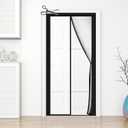 Adjustable Transparent Insulated Door Curtain DIY Size Width 29"-34" Height 79"-82",Screen Door with Reinforced Magnets Auto Closer, to Keep Warm in Winter Cool in Summer for Air Conditioner Room