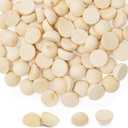 200pcs Mini Half Wooden Beads, 12mm Unfinished Round Split Wood Balls for Craft Paint, 1/2 inch Diameters Natural Half Sphere Ornaments