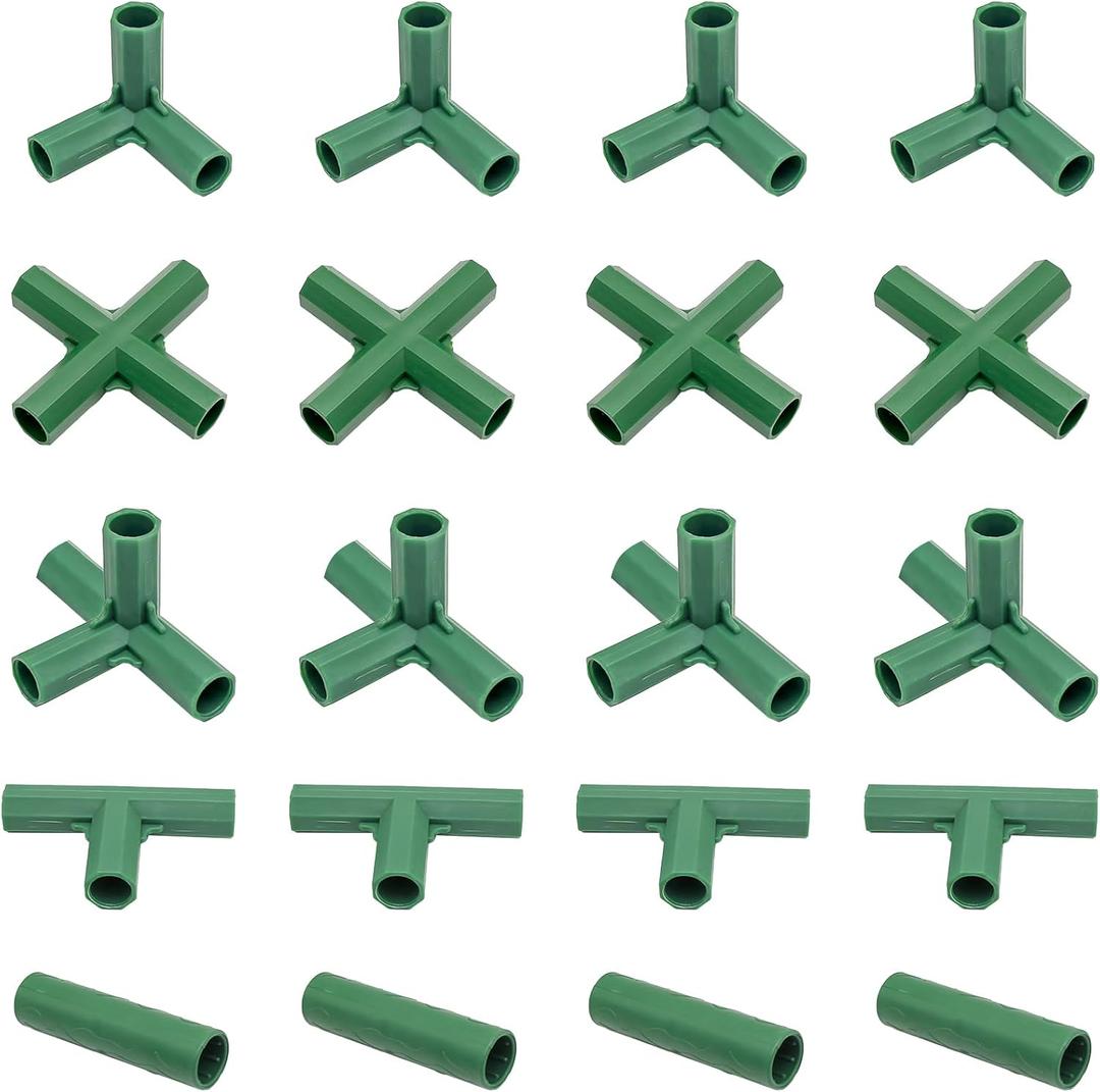 20PCS 16mm Gardening Frame Joints Pole Connector Straight Plastic Greenhouse Frame Connector